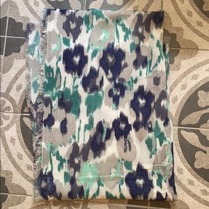 American Eagle Blue Flower Embroidered Scarf